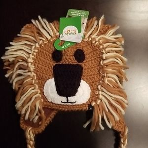 Adorable knit peruvian lion children's hat.